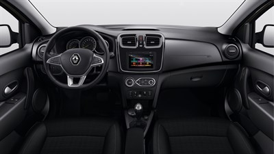 Renault LOGAN - voiture vue intérieure sur tableau de bord